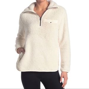 Te Verde Sherpa Fleece Half Zip Long Sleeve Jacket